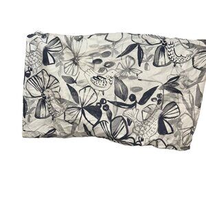 West Elm bird tropical flower neutral gray white single pillow cover